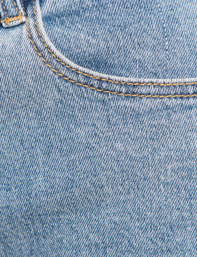 Short large taille haute en jean denim double stone femme