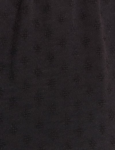 Pantalon flou droit 7/8ème noir femme