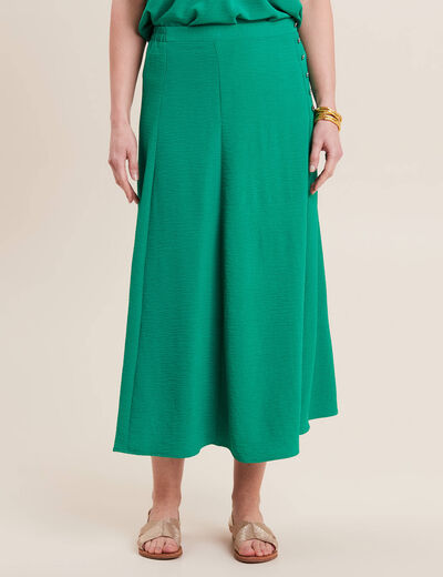 Jupe longue évasée vert émeraude femme