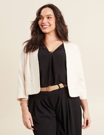 Veste cintr&eacute;e ecru femme