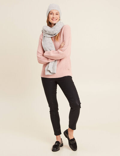 Pull manches longues vieux rose femme