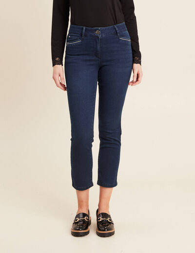 Jean droit taille standard denim brut femme