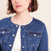 Veste r&eacute;versible cintr&eacute;e en jean bleu femme