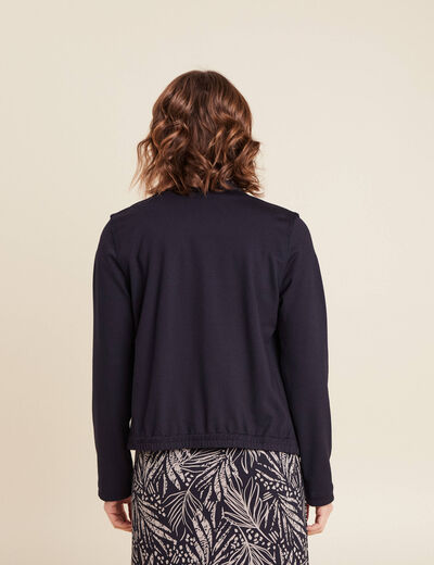 Veste droite réversible bleu foncé femme