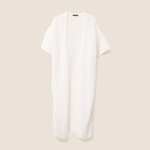 Gilet long manches courtes blanc femme