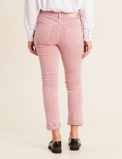 Jean ajusté 7/8ème 5 poches mauve femme