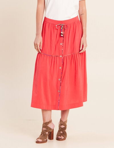 Jupe midi rouge femme