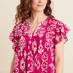 Robe évasée fluide rose fushia femme