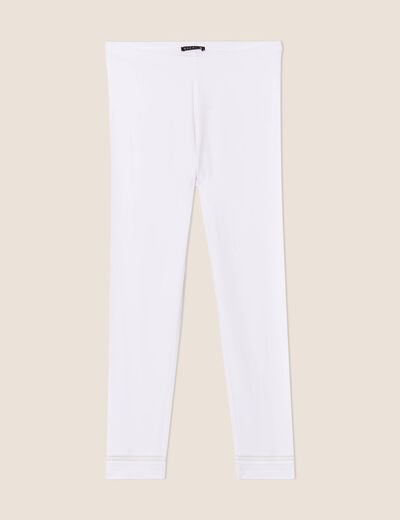 Pantalon legging 7/8&egrave;me blanc femme