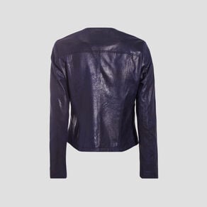 veste droite zippee bleu fonce femme Veste droite zippée bleu foncé femme