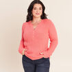 Pull manches longues rose framboise femme