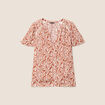 Blouse fluide manches courtes orange femme