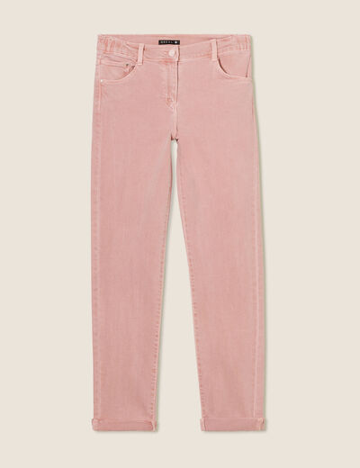 Jean ajusté 7/8ème 5 poches mauve femme