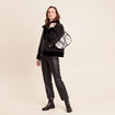 Bombardier court droit col montant noir femme
