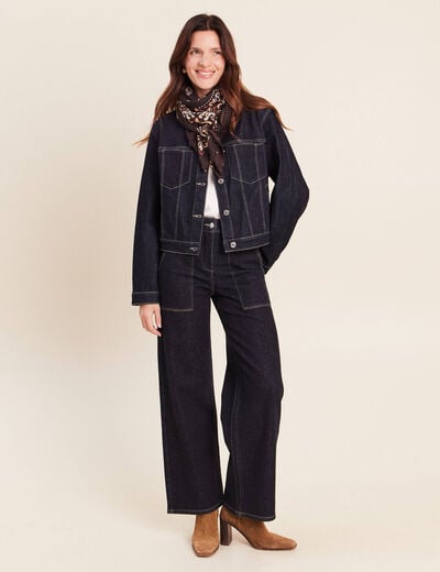 Jean taille haute denim brut femme