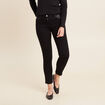 Pantalon ajust&eacute; taille bascul&eacute;e noir femme