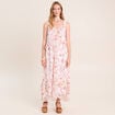 Robe longue &eacute;vas&eacute;e sans manches doubl&eacute;e multicolore femme
