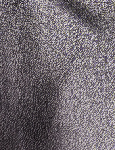 Blouson cintré simili cuir noir femme