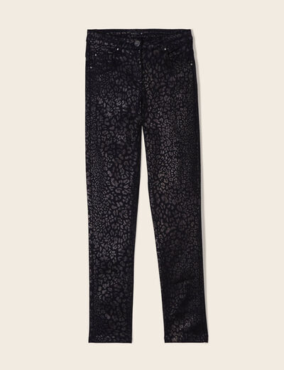 Pantalon ajusté enduit couleur bronze femme