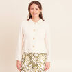 Veste courte droite manches longues beige femme