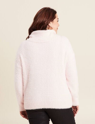 Pull manches longues rose clair femme