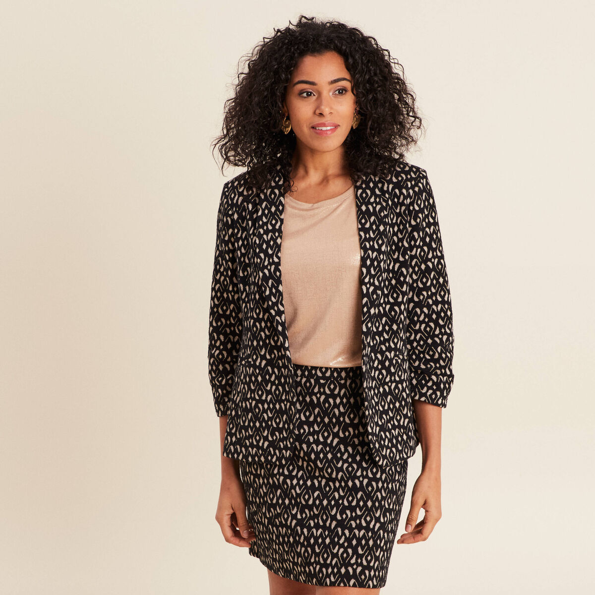 Veste tailleur cintrée noir femme