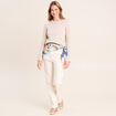Pull manches longues col rond brillant couleur or femme