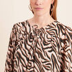 Blouse ample col rond manches longues noir femme