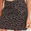 Jupe droite détails zippés noir femme