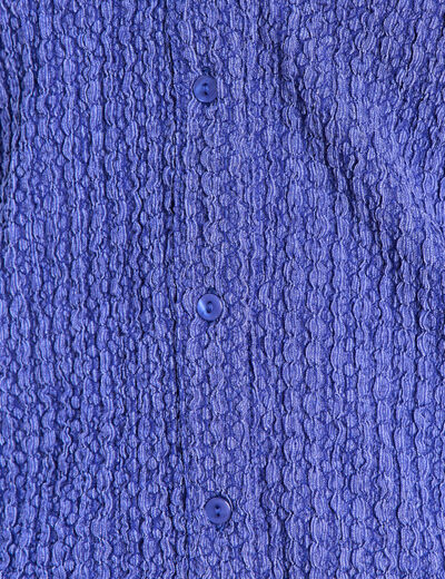 Chemisette effet boule manches courtes bleu roi femme