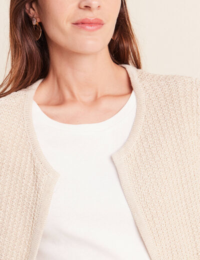 Gilet col rond couleur or femme