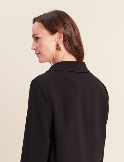 Veste manches longues capuche amovible noir femme