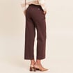 Jean large taille haute &agrave; paillettes marron fonc&eacute; femme
