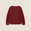 Pull manches longues ajour&eacute; bordeaux femme
