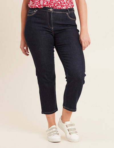 Jean coupe droite 7/8&egrave;me denim brut femme