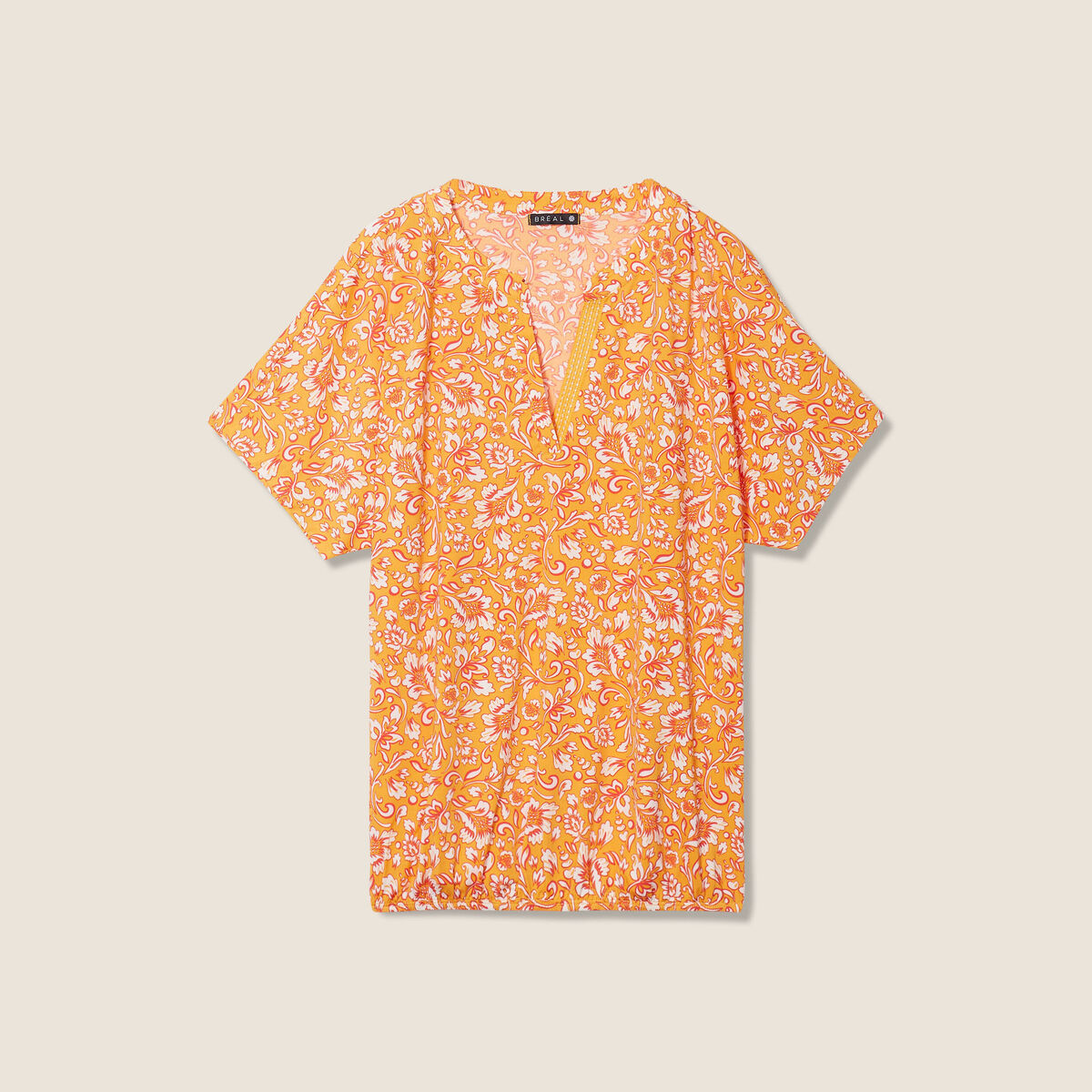 T-shirt manches courtes jaune foncé femme