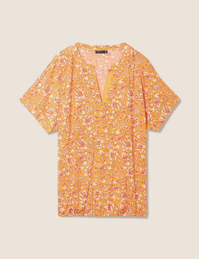 T-shirt manches courtes jaune foncé femme