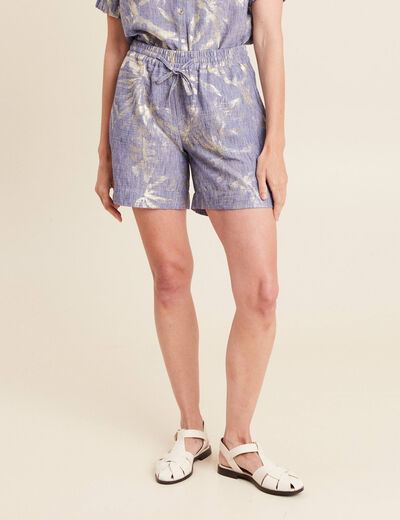 Short taille haute bleu lavande femme