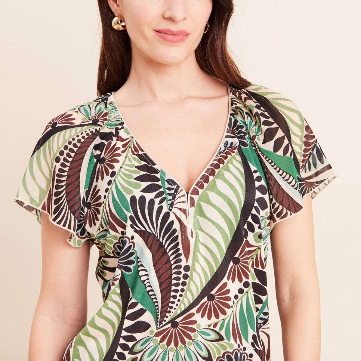 T-shirt manches courtes vert femme