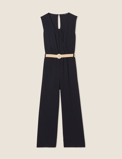 Combinaison pantalon fluide noir femme