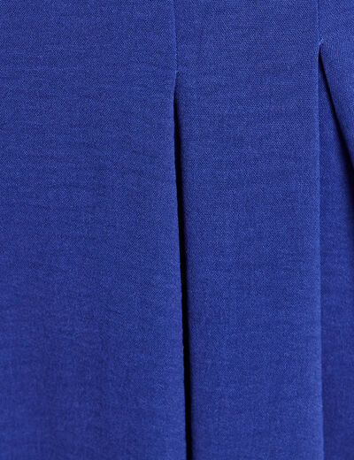 Jupe longue &eacute;vas&eacute;e ceintur&eacute;e bleu fonc&eacute; femme