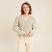 Pull manches longues ajouré vert femme