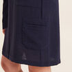 Jupe droite ceinturée bleu foncé femme