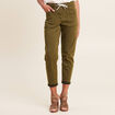 Pantalon coupe mom 7/8&egrave;me vert olive femme