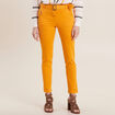 Pantalon ajusté 7/8ème jaune moutarde femme