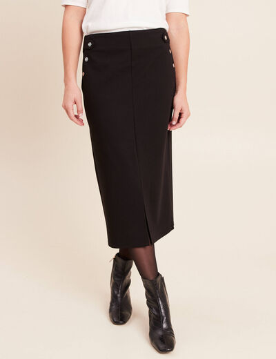 Jupe midi crayon noir femme