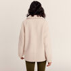 Manteau droit laine mouton ivoire femme