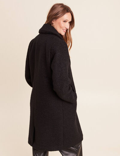 Manteau 3 en 1 col montant doubl&eacute; noir femme