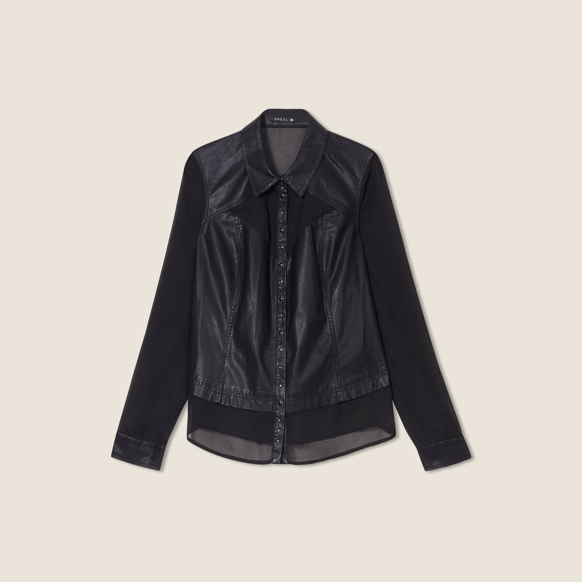 Chemise manches longues noir femme