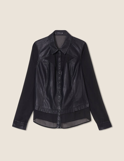 Chemise manches longues noir femme
